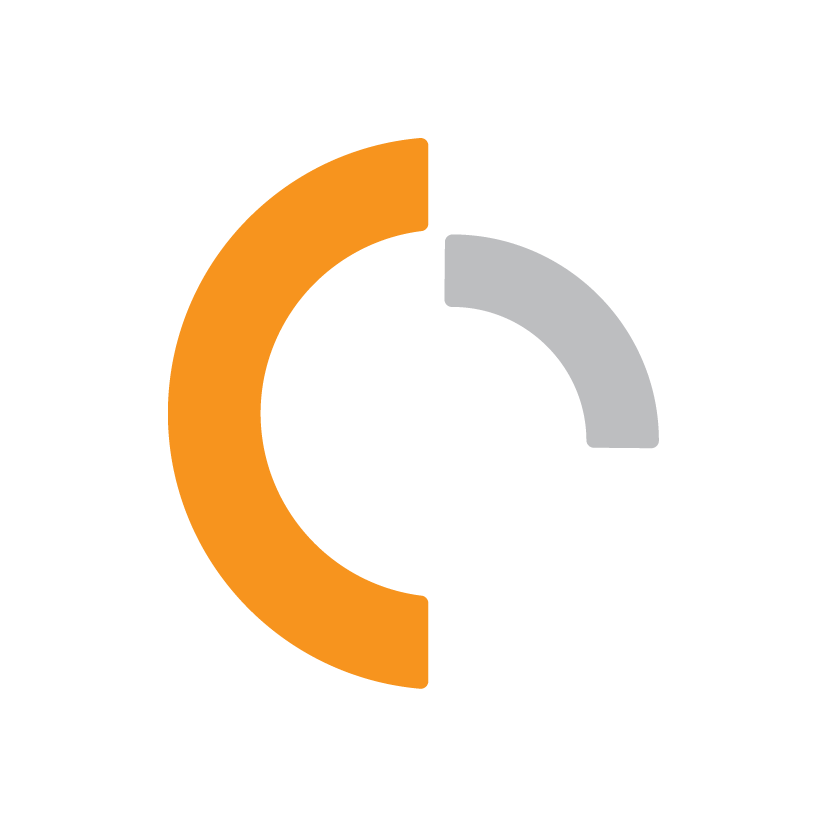 Logo do Site de Charbel Chaves Fotografia. Dois segmentos de círculo aludindo a uma lente fotográfica.
